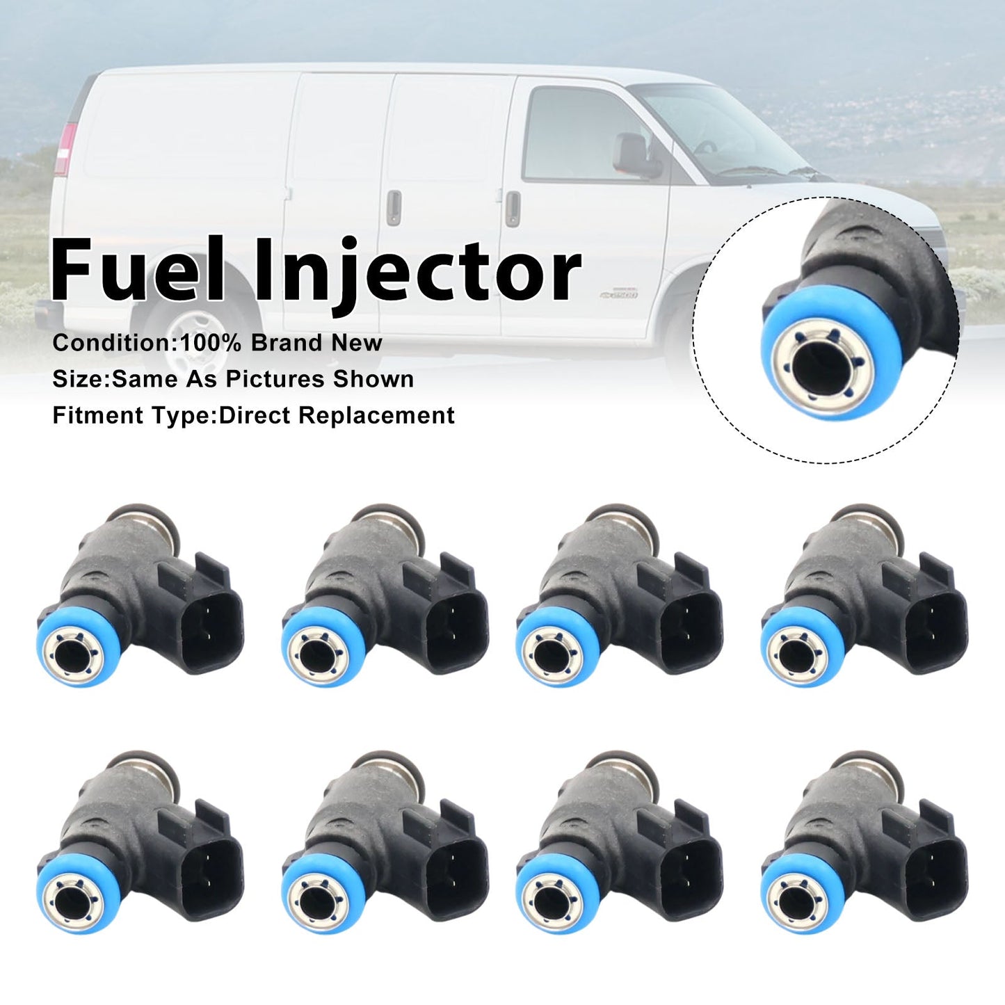 8 iniettori di carburante per furgone Chevrolet Express 2500 3500 2010-2020 12613412