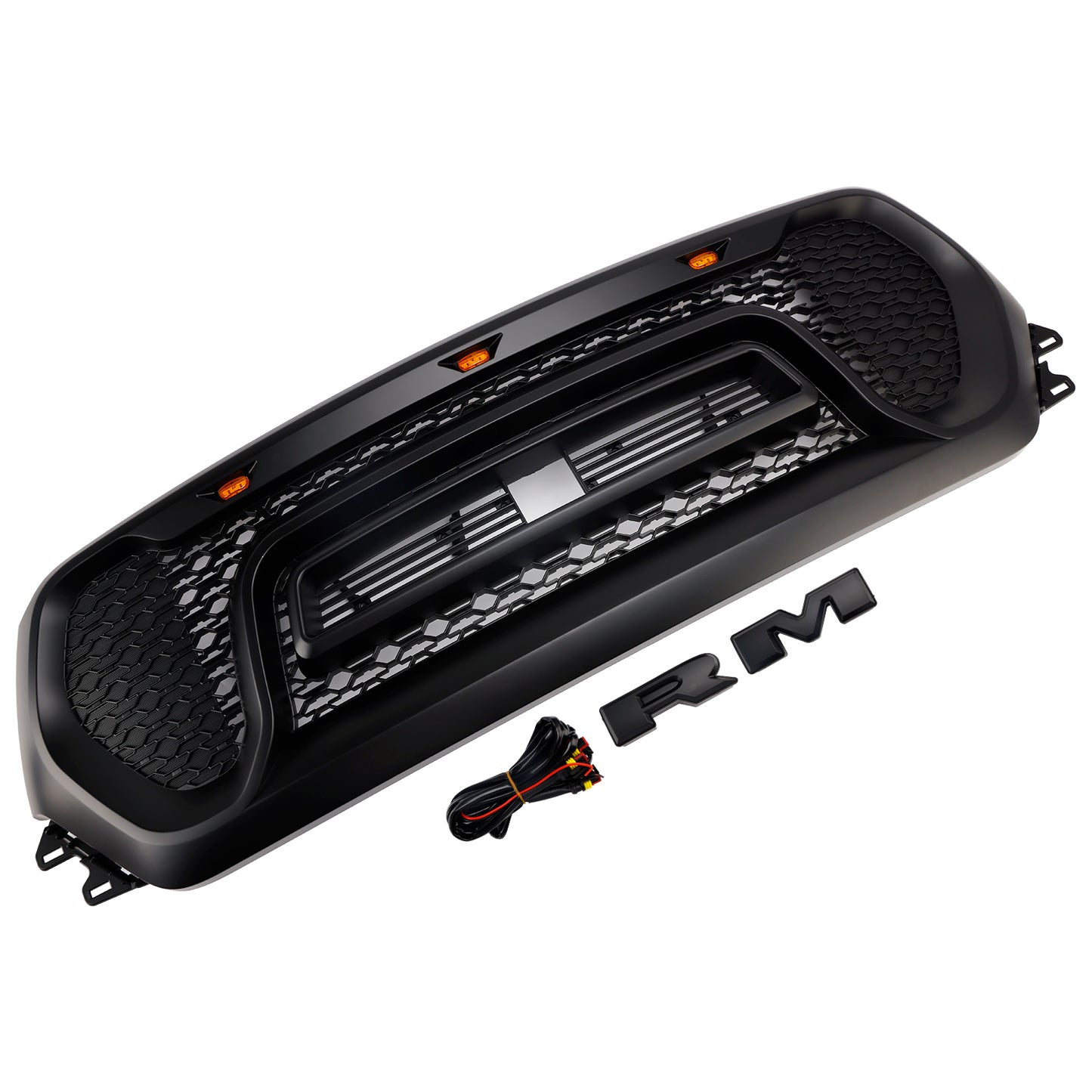 Griglia superiore del cofano a nido d'ape nera per Dodge Ram 1500 2019-2024