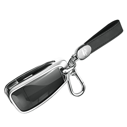 Custodia per chiave auto in TPU nero in lega di alluminio con fibbia per Audi a6l a4l a3
