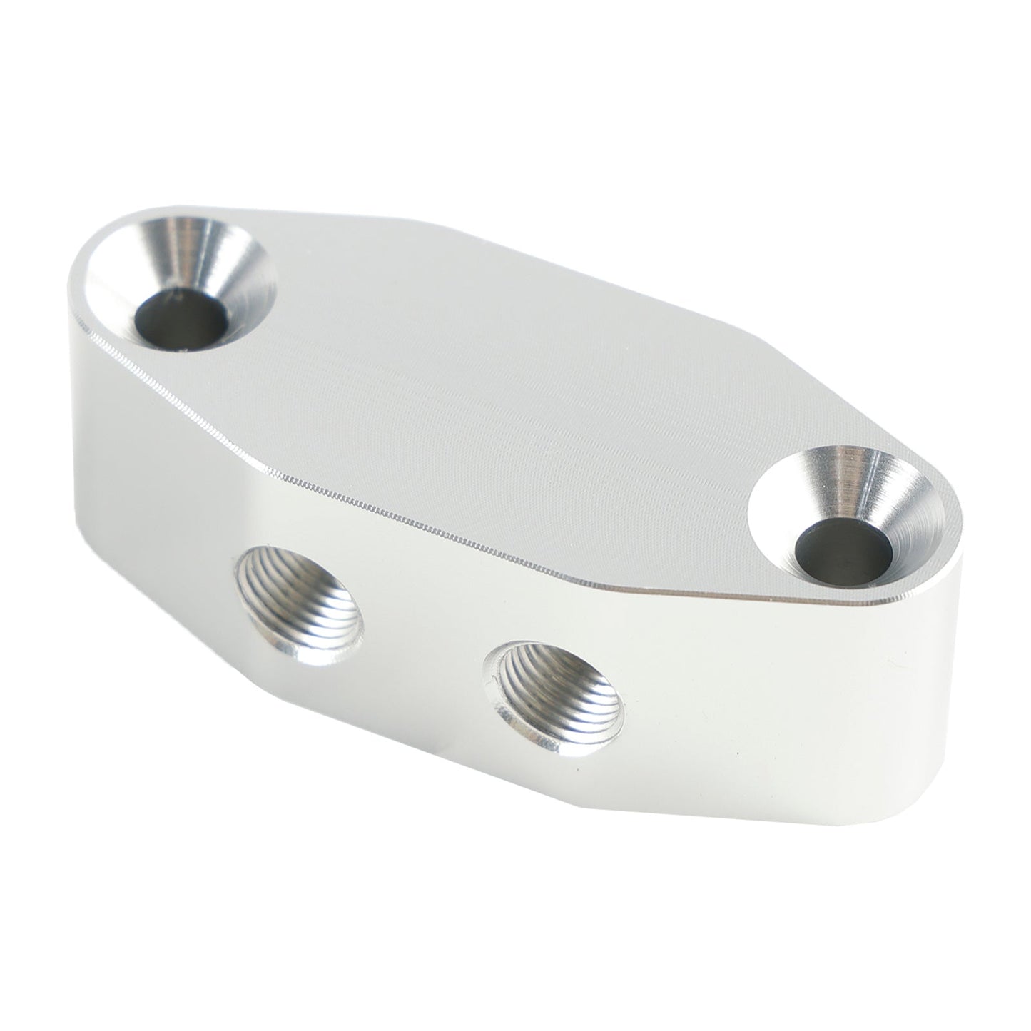 Piastra adattatrice per linea di alimentazione dell'olio Billet LS Twin Turbo Dual 90 gradi 1/8" NPT