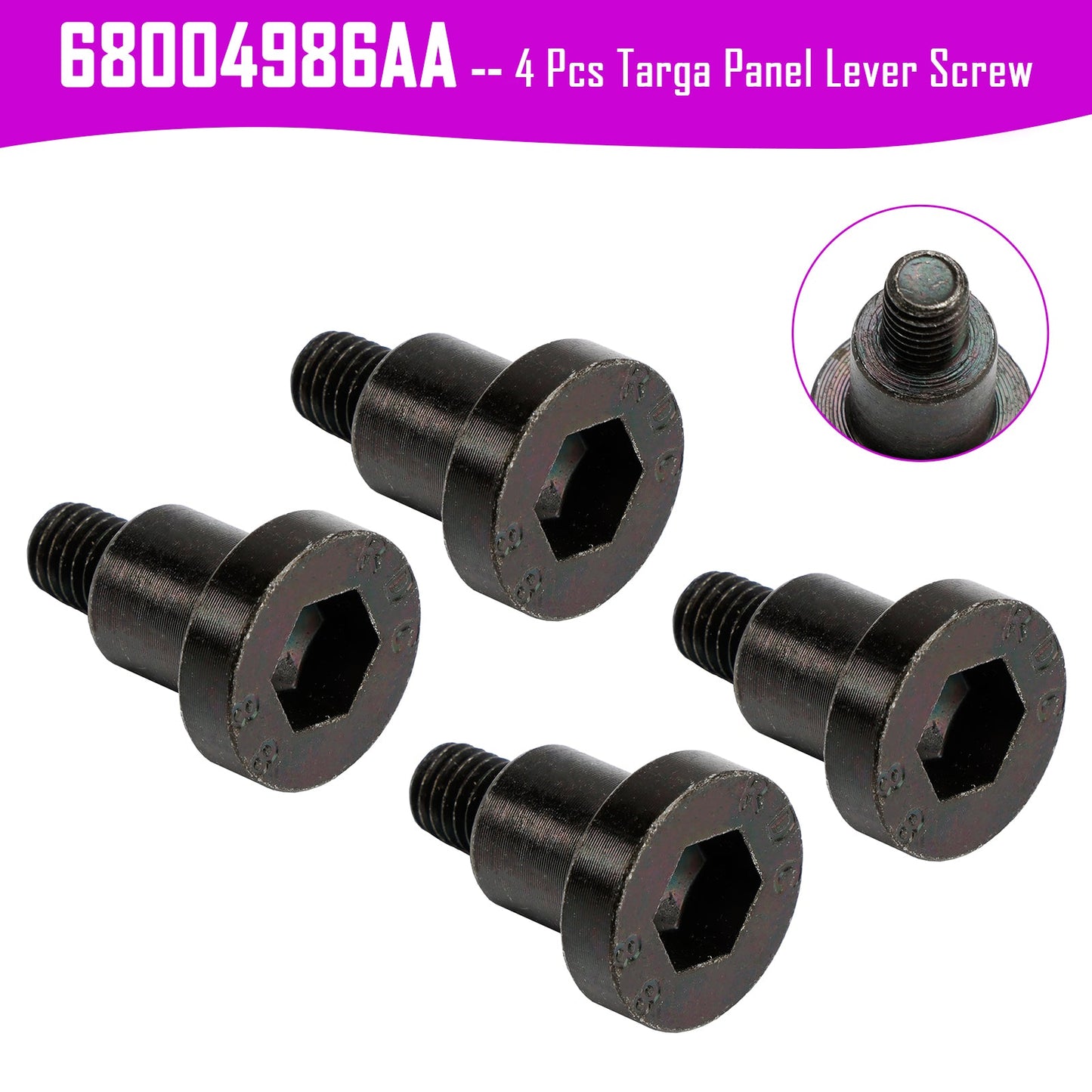 4 viti per leva del pannello Targa 68004986AA per Jeep Wrangler 2007-2017