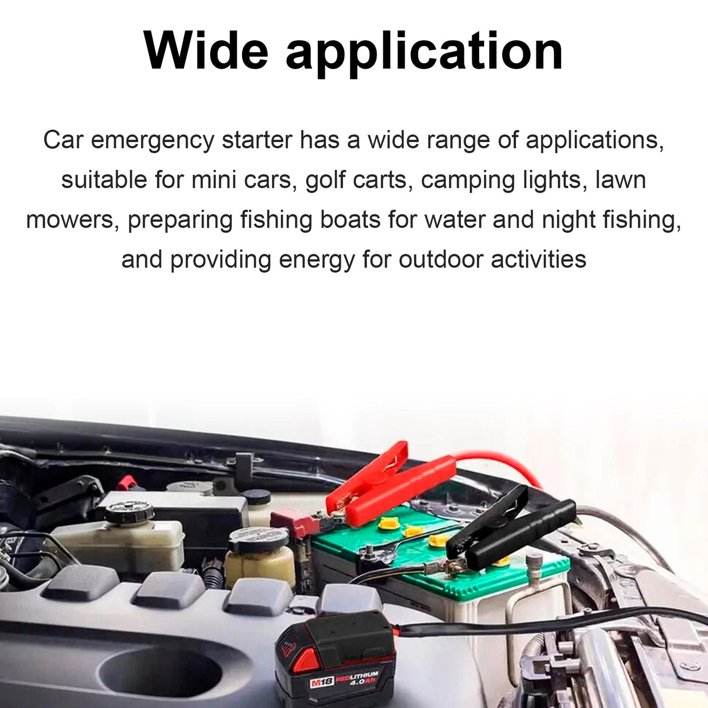 Kit di alimentazione di emergenza per auto con accenditore per batteria per auto, kit di alimentazione di emergenza con cavo 12AWG