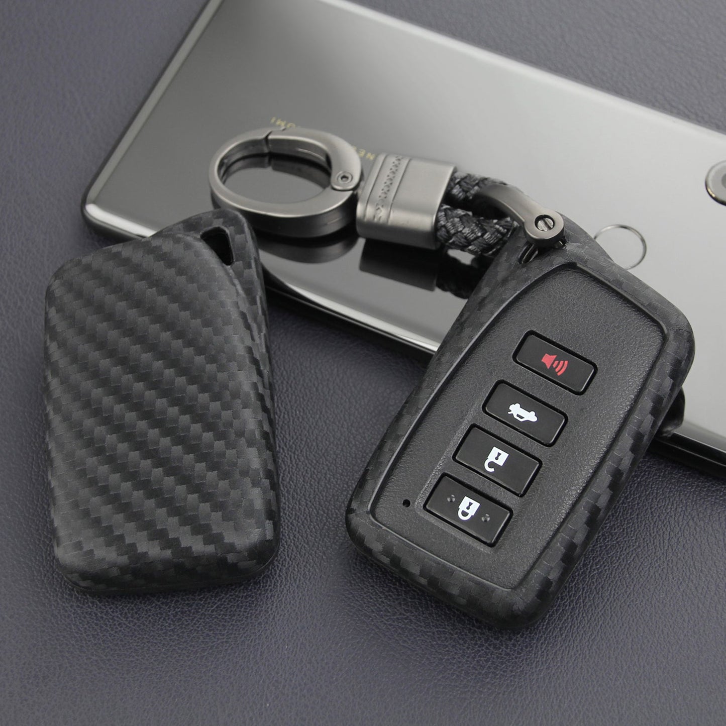 Custodia in pelle e silicone per chiave auto con fibbia per Lexus