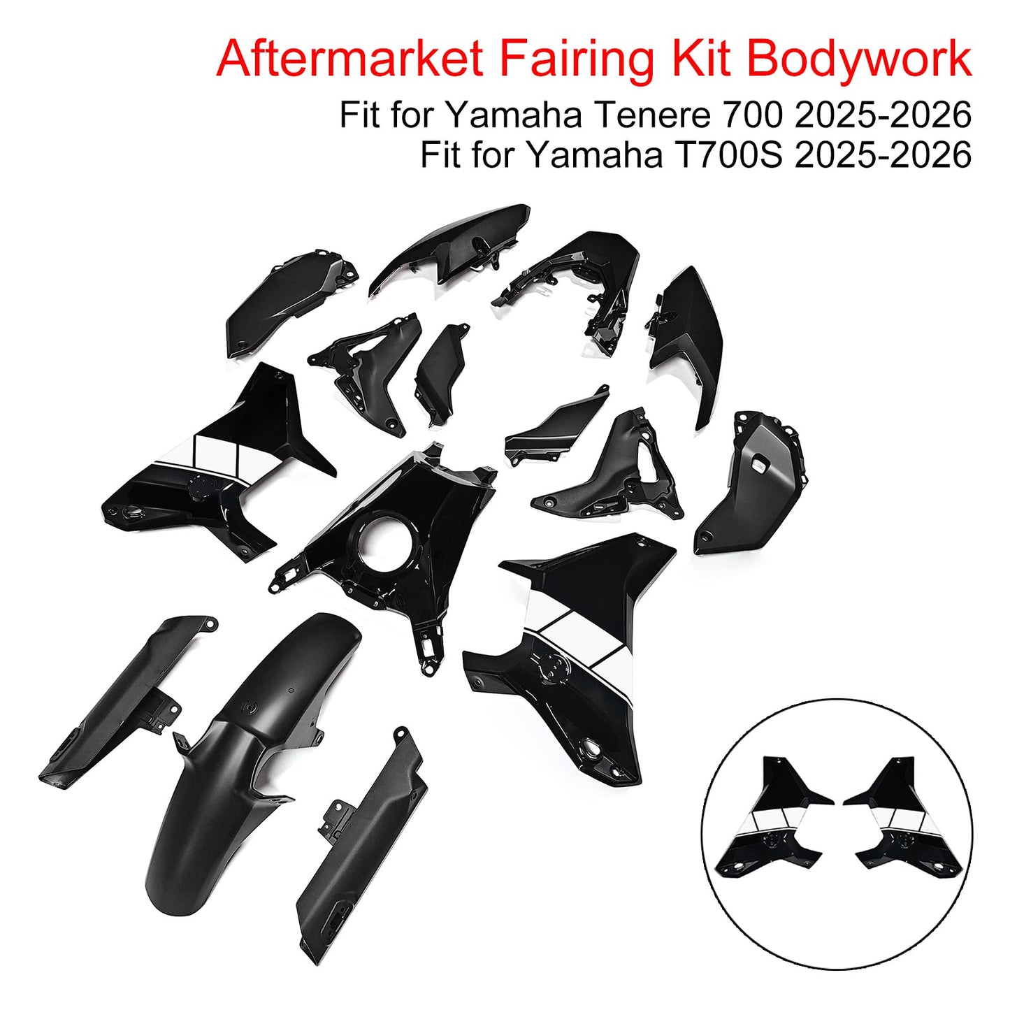 Kit di carene stampate a iniezione per Yamaha Tenere 700 T700S 2025-2026