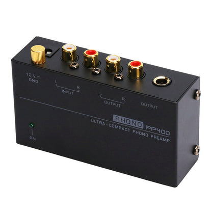Preamplificatore Phono Ultra-Compatto PP400 con Supporto RCA da 1/4 di pollice Interfacce TRS Preamplificador Phono Preamp
