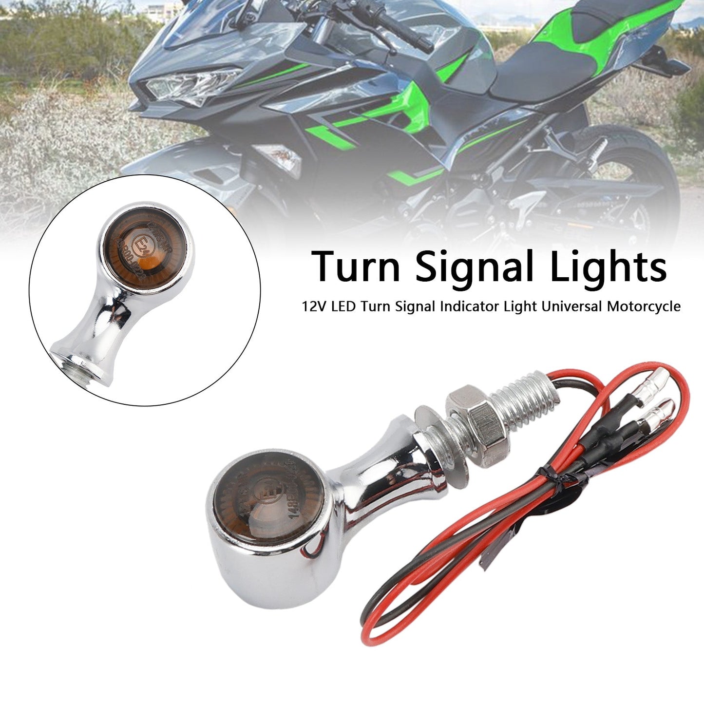 Indicatore di direzione a LED da 12 V, 8 mm, universale per moto Suzuki