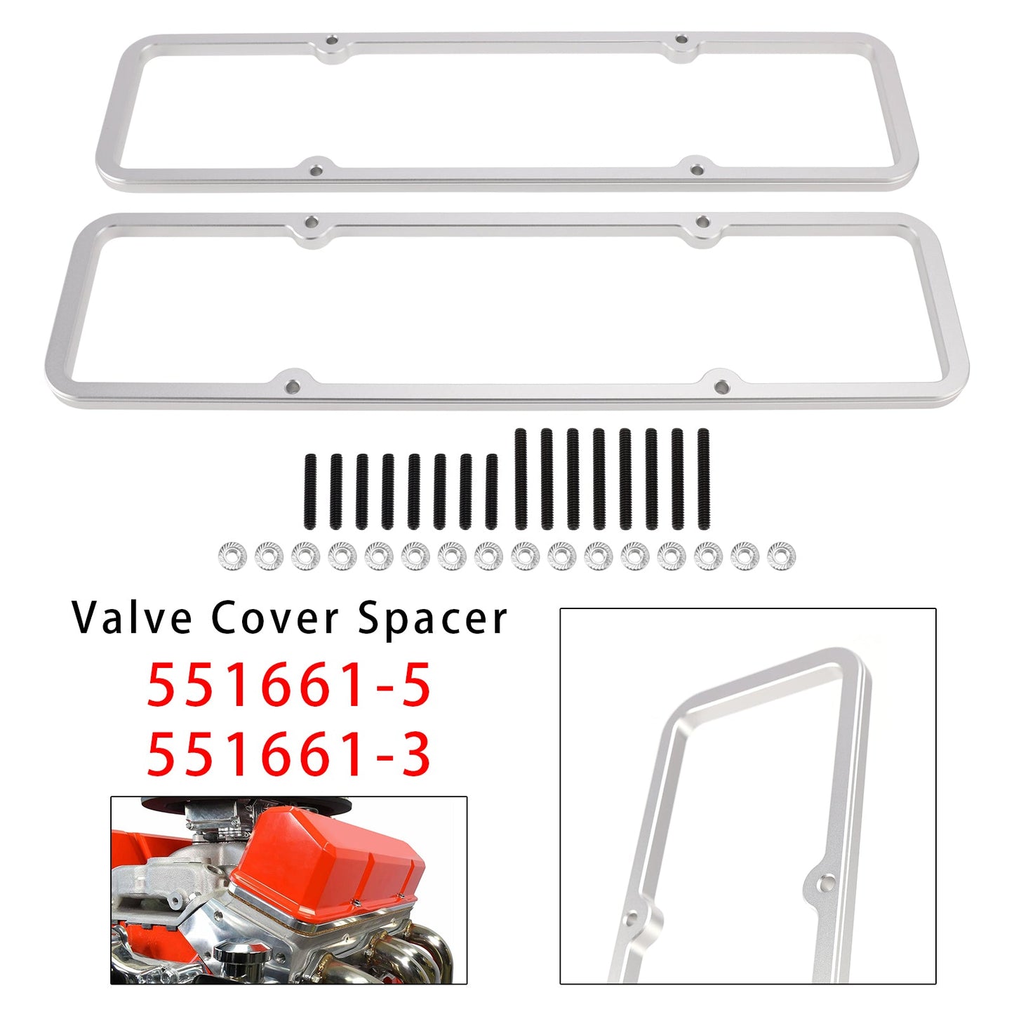 Distanziale coperchio valvole Small Block 1/2""3/8"" 500 Riser 350 per rullo di montaggio albero