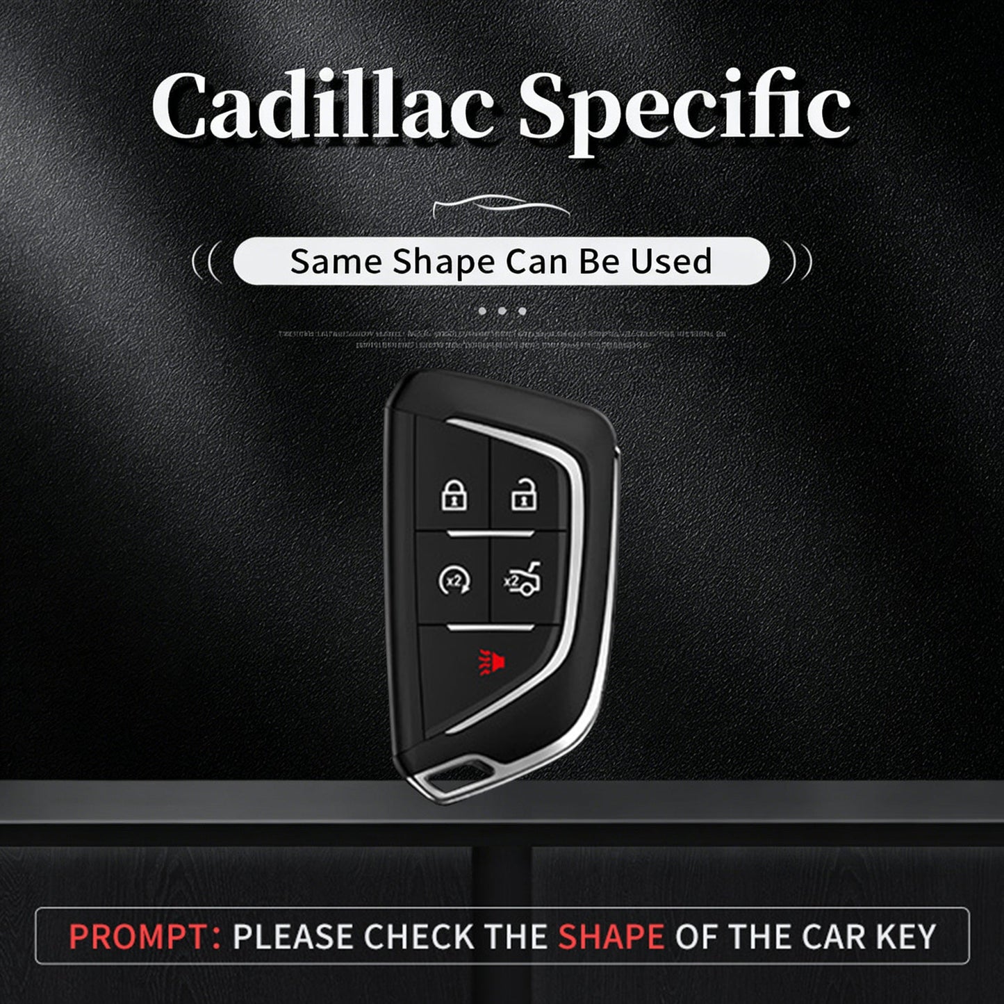 Custodia per chiave auto in TPU argentato in lega di alluminio con fibbia per Cadillac