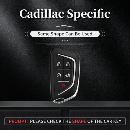 Custodia per chiave auto in TPU argentato in lega di alluminio con fibbia per Cadillac