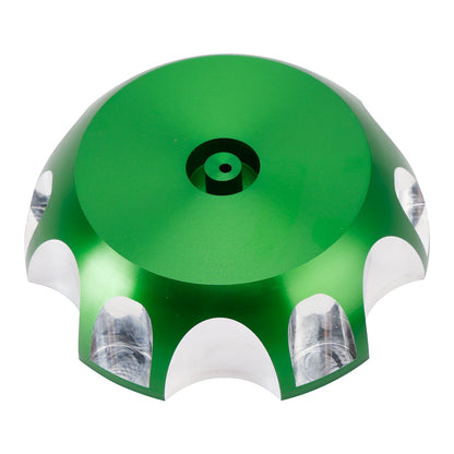 Tappo serbatoio carburante in alluminio con sfiato verde per Kawasaki KX65 KX85 KX100 KX125 2000-2013