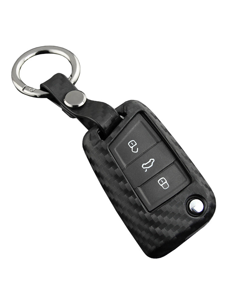Custodia in silicone e pelle per chiave auto con fibbia per Volkswagen Golf MK7