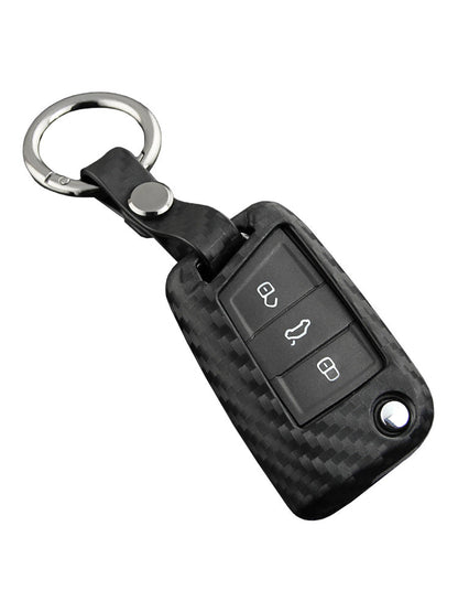 Custodia in silicone e pelle per chiave auto con fibbia per Volkswagen Golf MK7