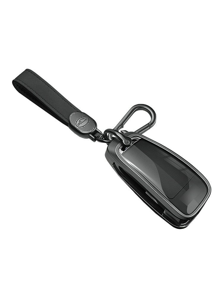 Custodia per chiave auto in TPU argentato in lega di alluminio con fibbia per Audi a6l a4l a3