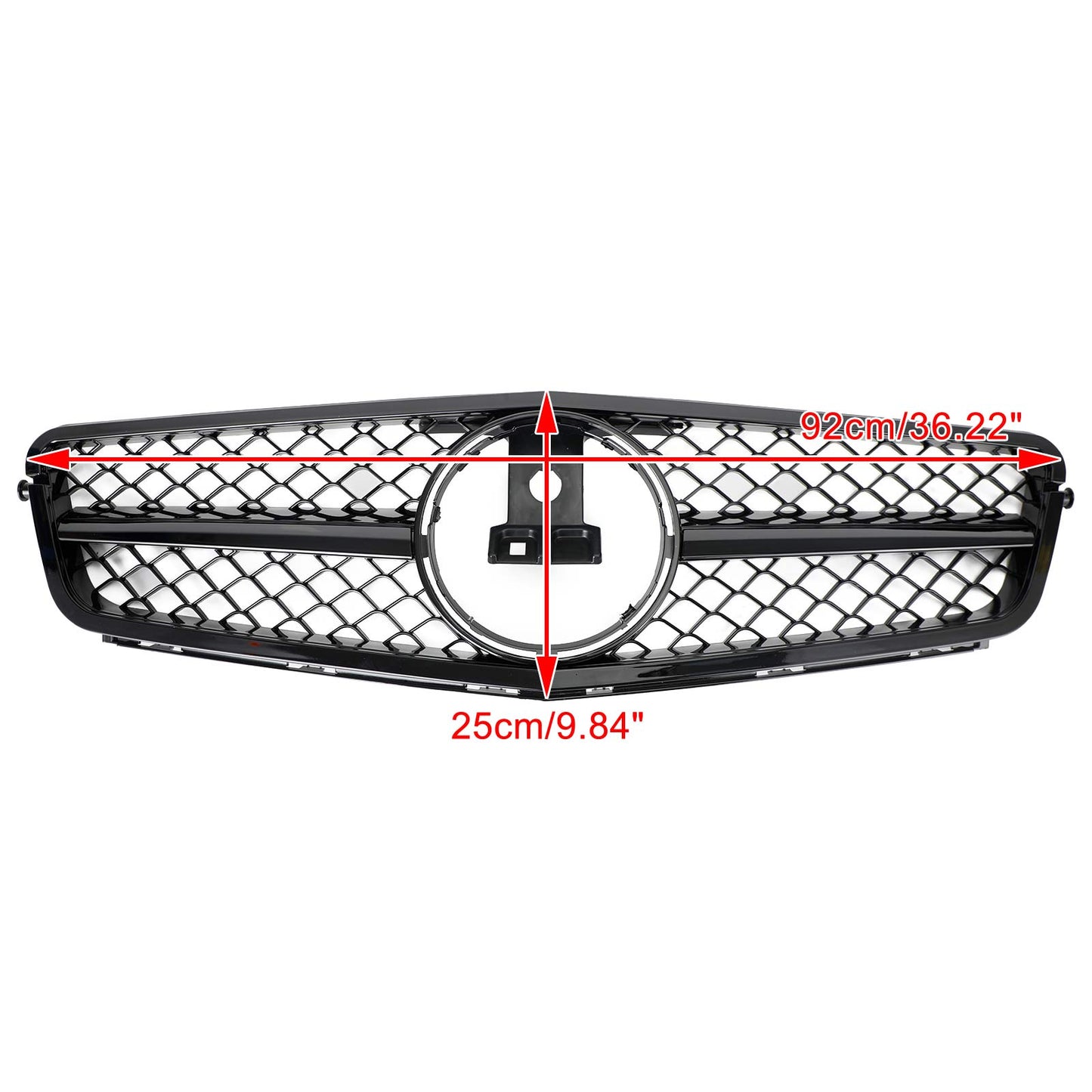 Griglia per paraurti anteriore nera adatta per classe C Benz W204 C300 C350 2008-2014