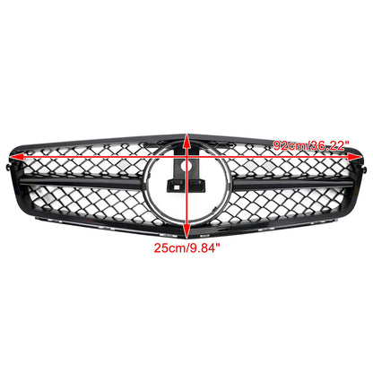 Griglia per paraurti anteriore nera adatta per classe C Benz W204 C300 C350 2008-2014