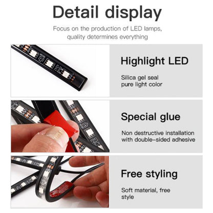 Strisce luminose a LED RGB per interni auto con controllo remoto e APP