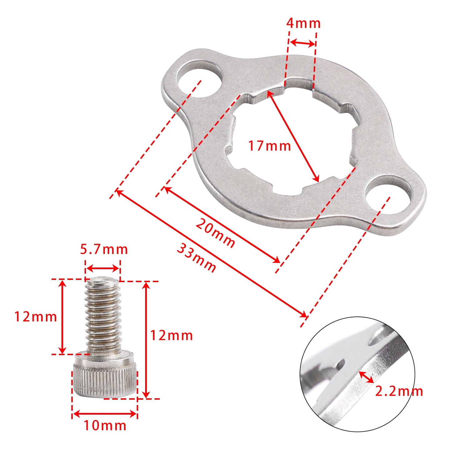 Supporto per pignone anteriore con kit di bulloneria per Yamaha Blaster YFS200 88-07