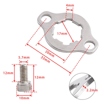 Supporto per pignone anteriore con kit di bulloneria per Yamaha Blaster YFS200 88-07