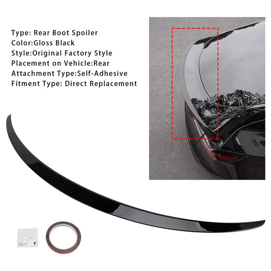 Spoiler posteriore nero lucido per Tesla Model Y 2020+, stile originale di fabbrica