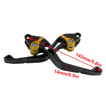 Nuova leva freno e frizione corta compatibile con Suzuki GSF650 GSXR1300 DL1000, colore oro.