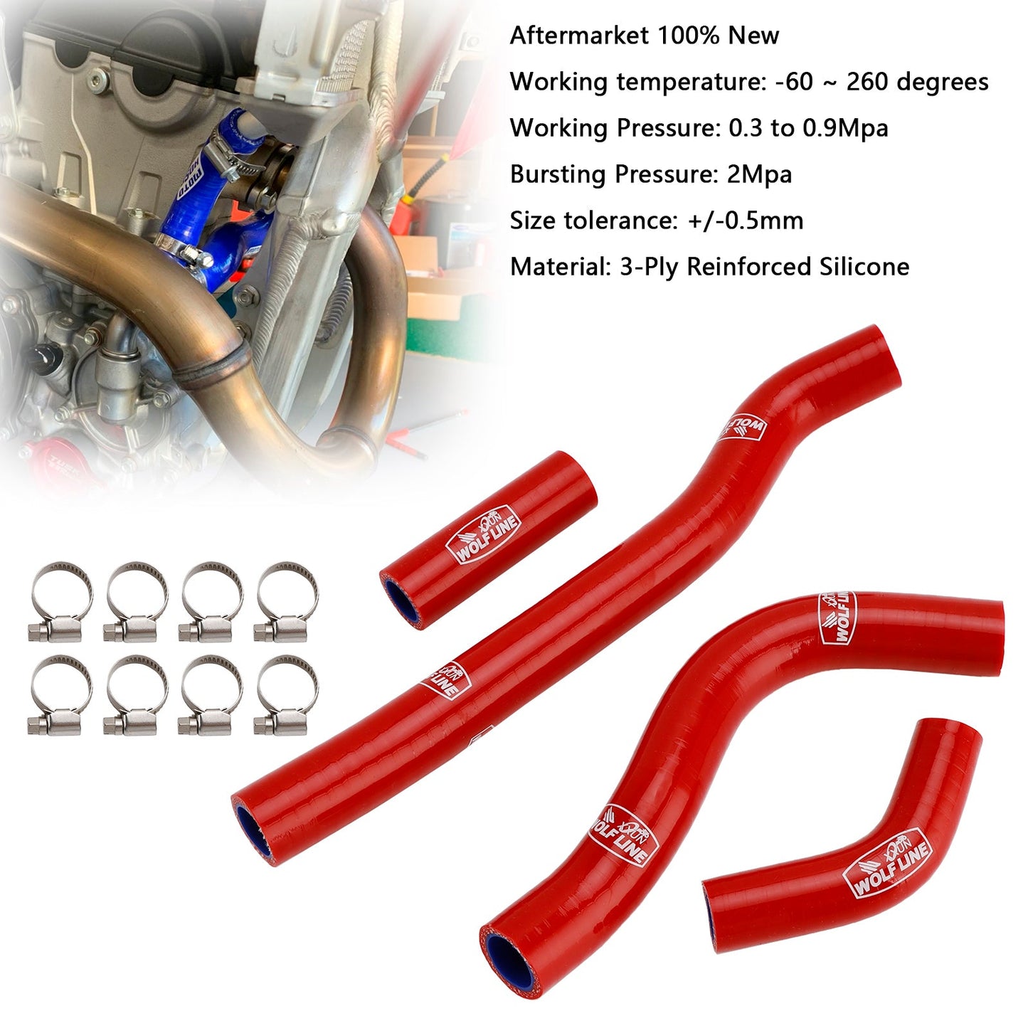 Tubo flessibile del liquido di raffreddamento del radiatore in silicone Honda CRF250R CRF250RX 2022-2025