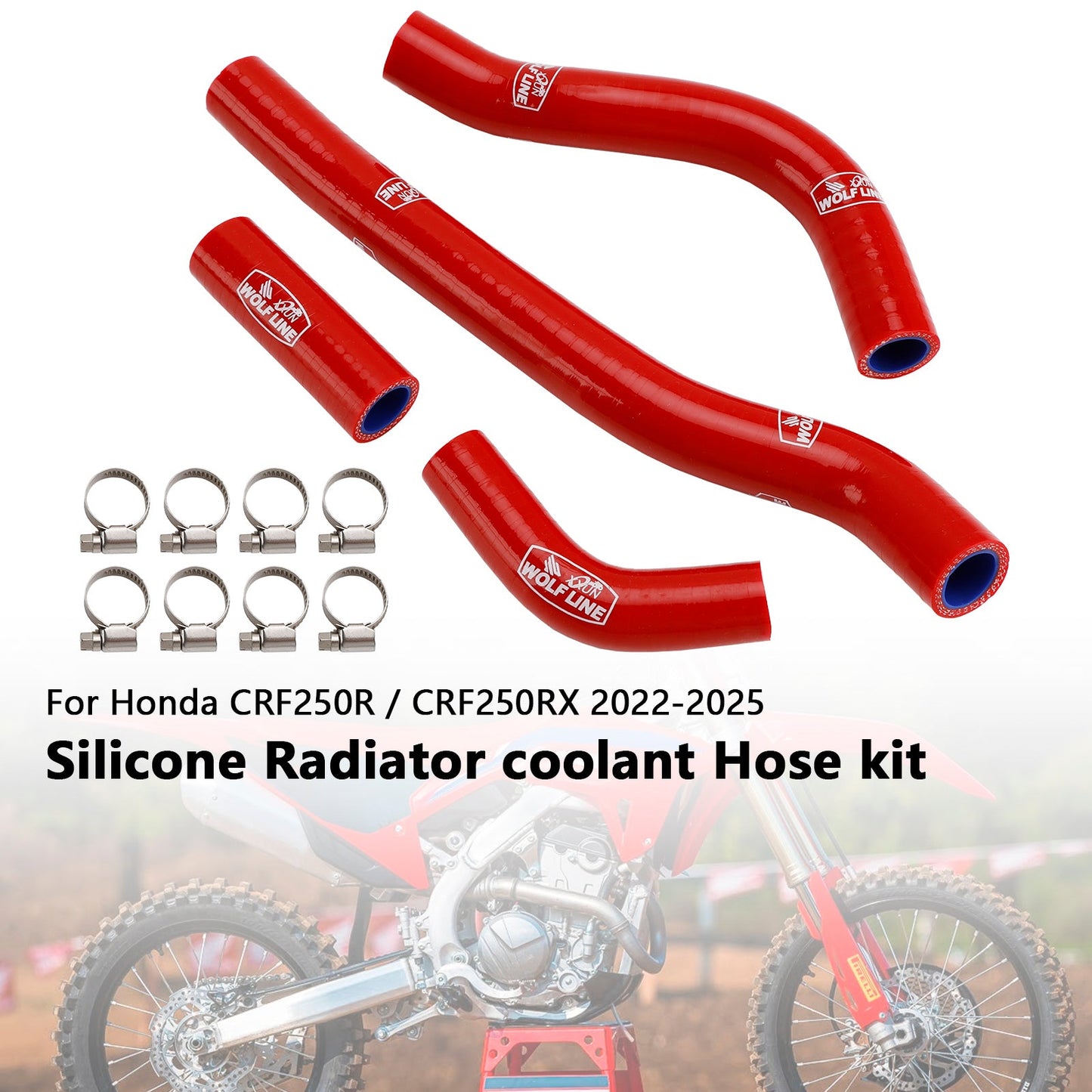 Tubo flessibile del liquido di raffreddamento del radiatore in silicone Honda CRF250R CRF250RX 2022-2025