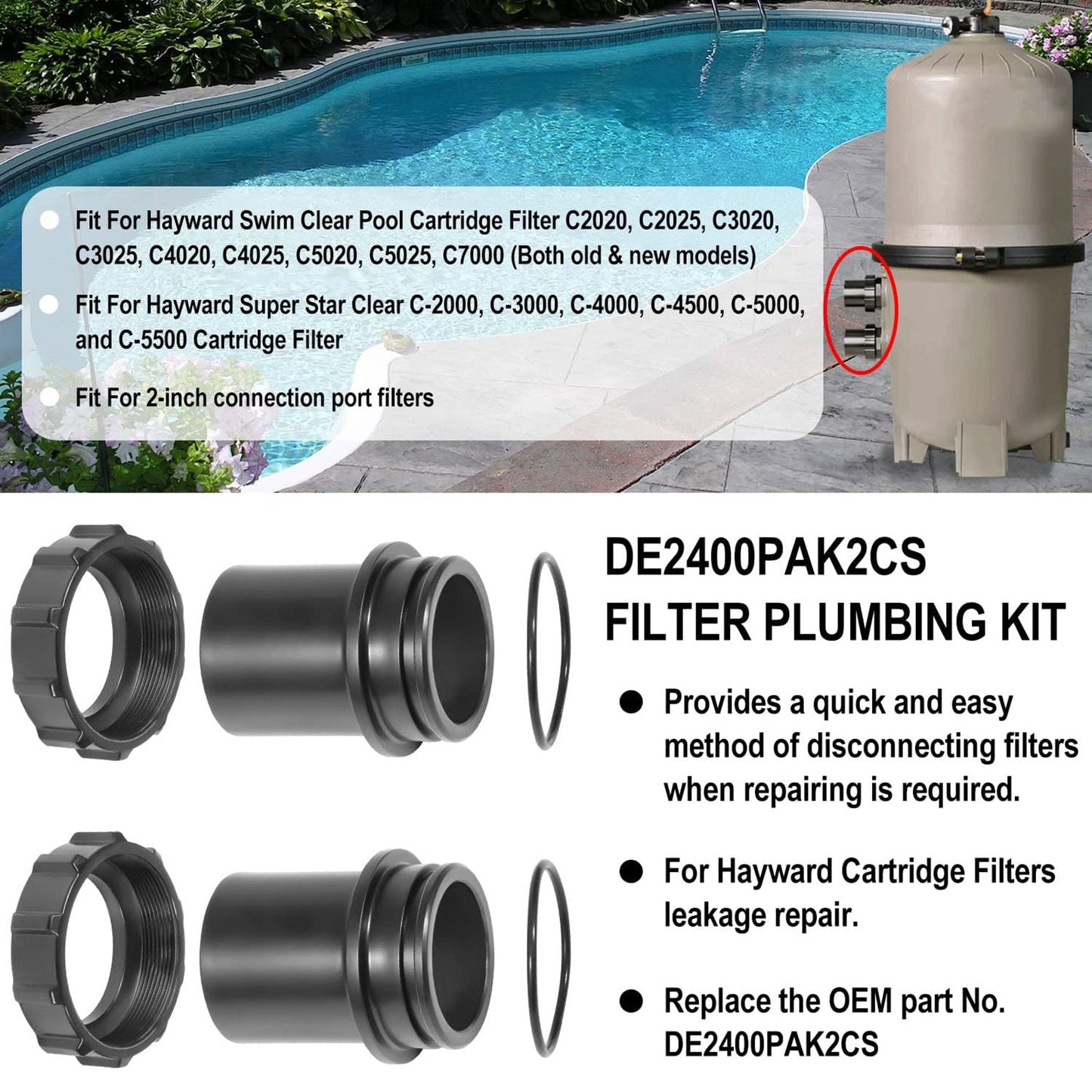 Kit di ricambio per filtro idraulico per piscina Swim Clear