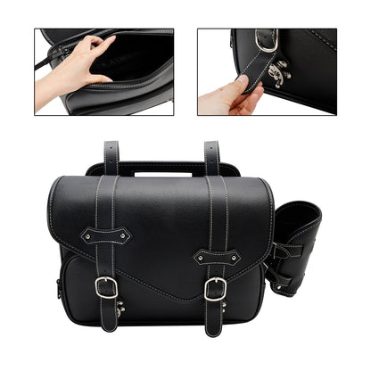 Borsa posteriore in PU Borsa laterale Borsa posteriore Borsa portaoggetti nera per moto