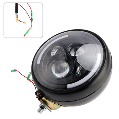 Lampada faro multifunzionale nera personalizzata n. 84 per Bobber Chopper Racer