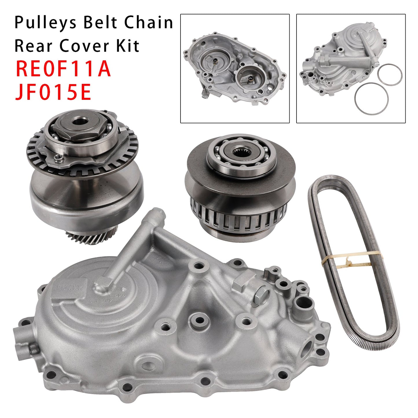 Kit di pulegge per cinghia di trasmissione CVT Nissan RE0F11A JF015E con coperchio posteriore a 30 denti, anni 2009-2018.