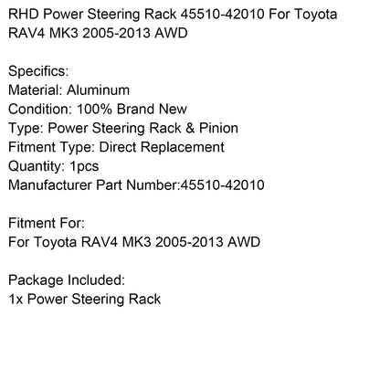 Cremagliera del servosterzo Toyota RAV4 MK3 AWD RHD 2005-2013 45510-42010