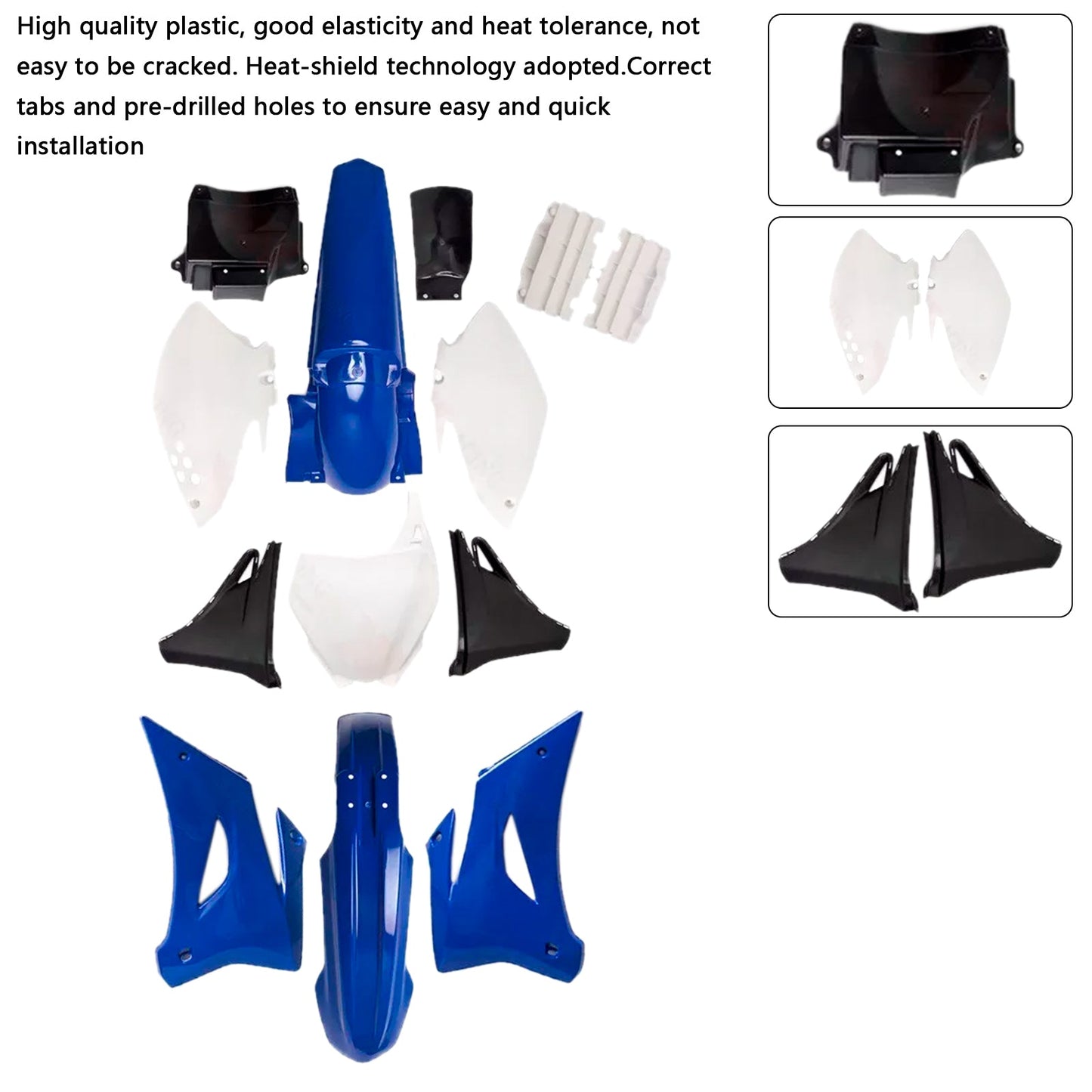 Kit plastiche per carrozzeria Yamaha YZF250 TTR250 YZ250, carenatura parafango anteriore e posteriore