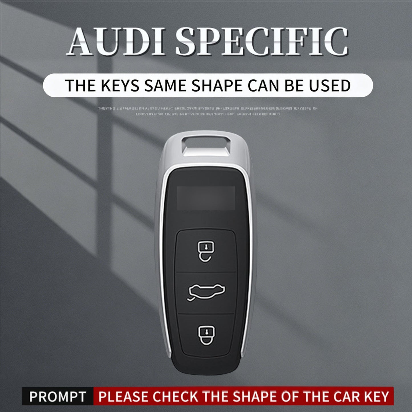 Custodia per chiave auto in TPU nero in lega di alluminio con fibbia per Audi a6l a4l a3