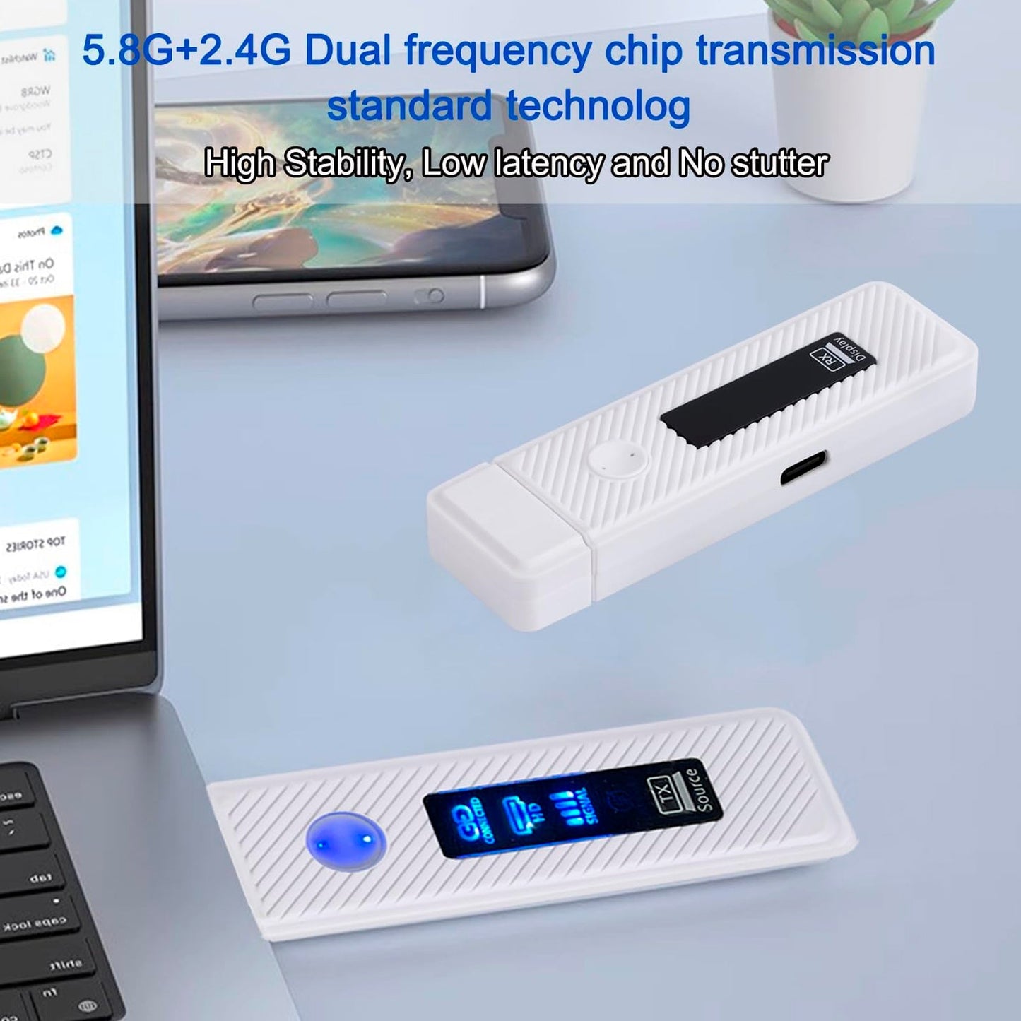 Proiettore wireless HDMI con schermo singolo HD 1080P 50M Trasmettitore e ricevitore video