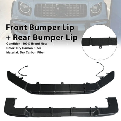 Diffusore anteriore e posteriore in fibra di carbonio a secco per paraurti, compatibile con Mercedes Classe G W465 2025+