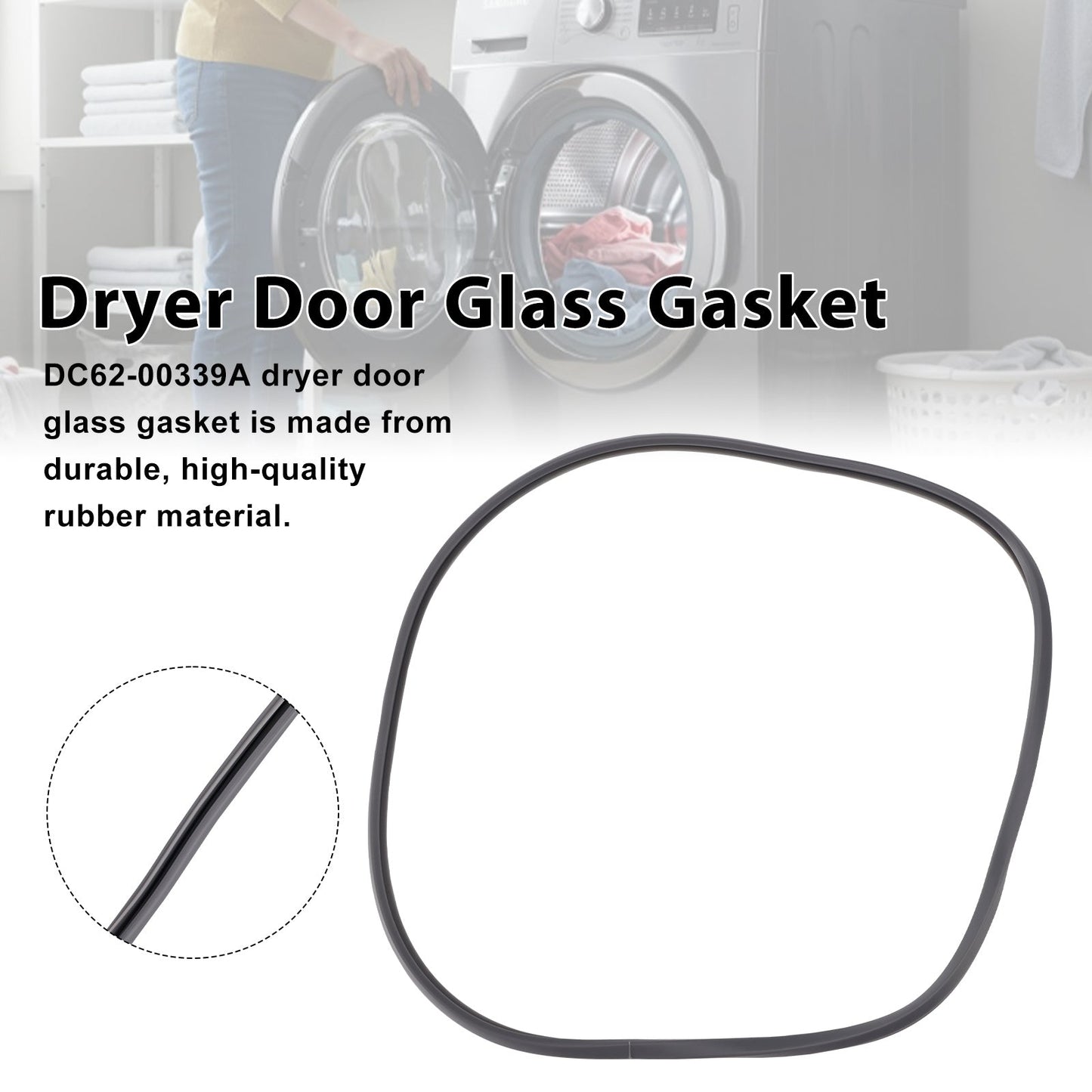 Guarnizione in vetro per porta asciugatrice DC62-00339A compatibile con Samsung