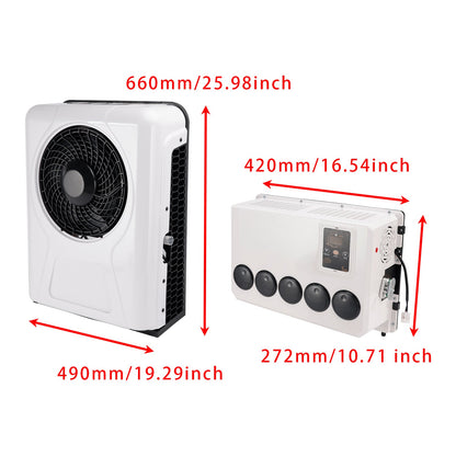 Condizionatore d'aria split DC 24V per camper, roulotte e camion, 13000 BTU.