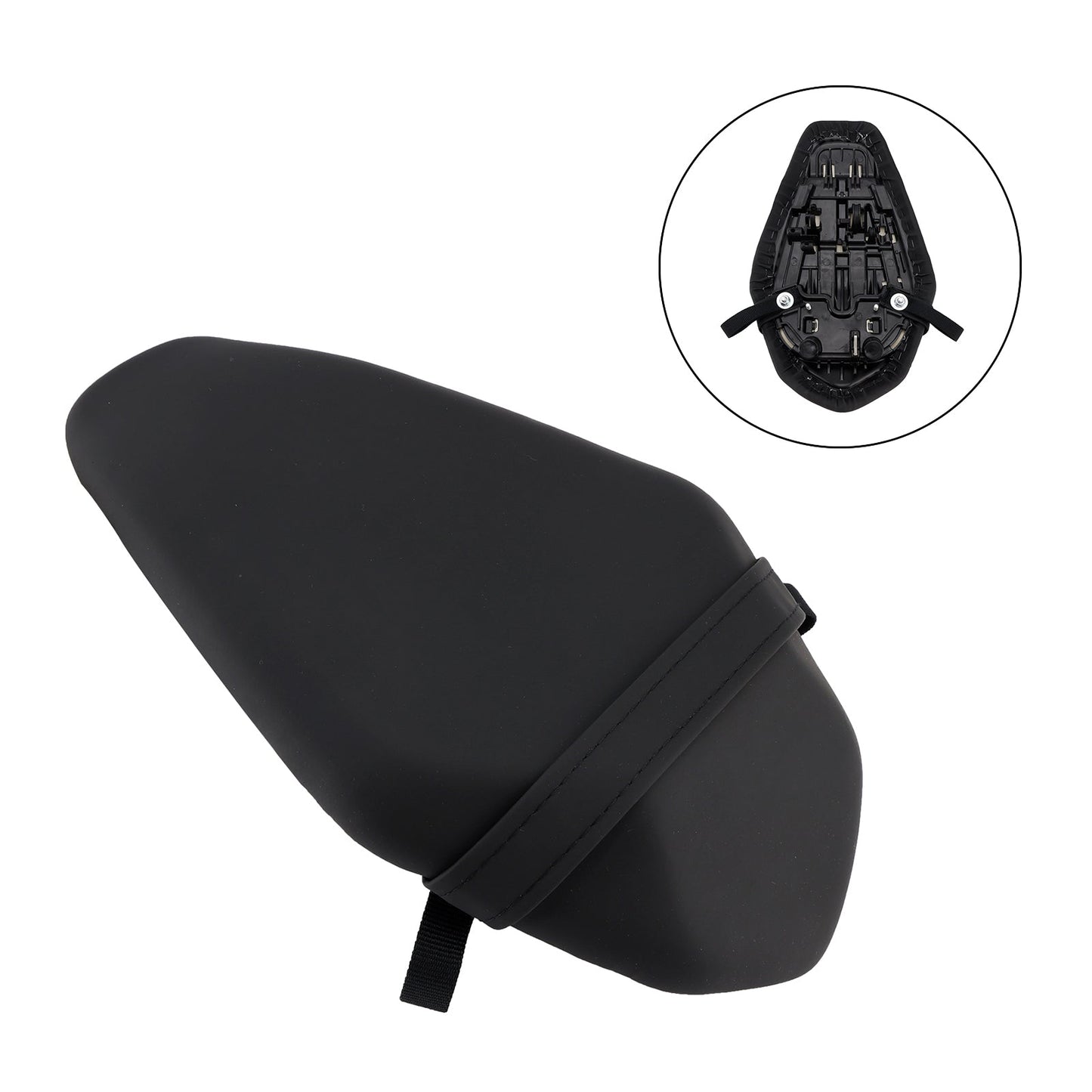 Cuscino passeggero posteriore Kawasaki Ninja Zx-6R 2019-2025, vestibilità piatta, nero