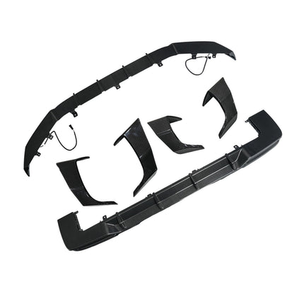 Spoiler anteriore e posteriore in fibra di carbonio a secco + prese d'aria laterali per Mercedes Classe G W465 2025+