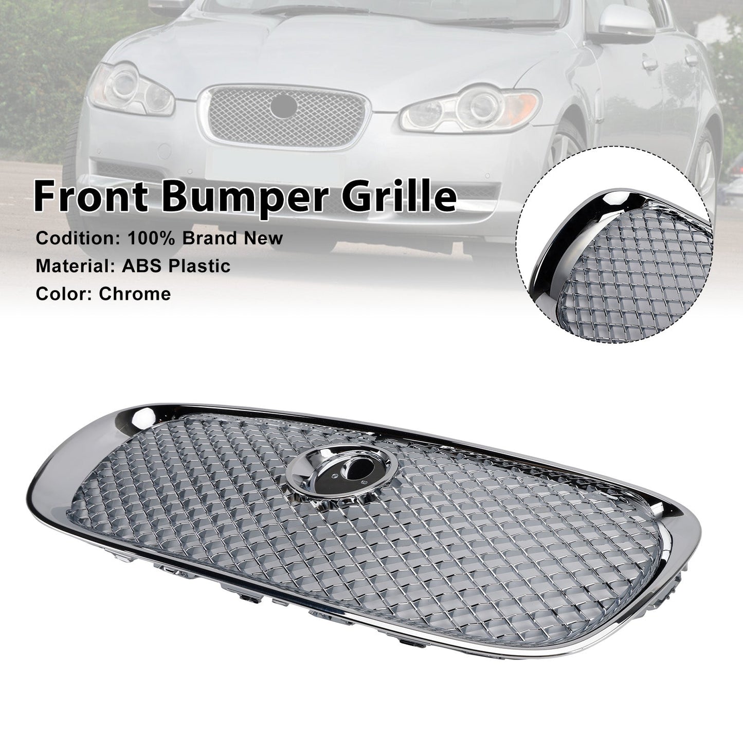 Griglia paraurti anteriore stile Jaguar XF XF-R 2008-2011 cromata