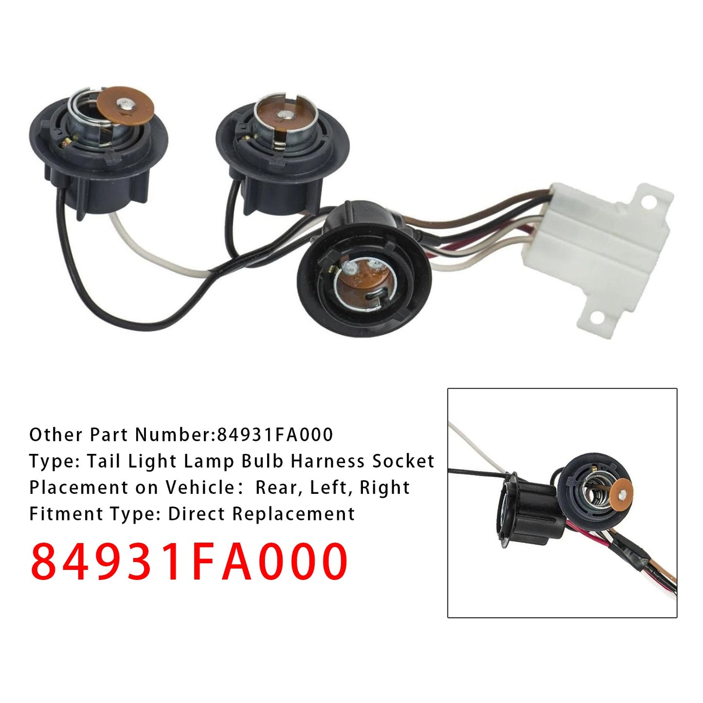 Presa per cablaggio lampadina fanale posteriore Subaru Impreza 1993-2001 84931FA000