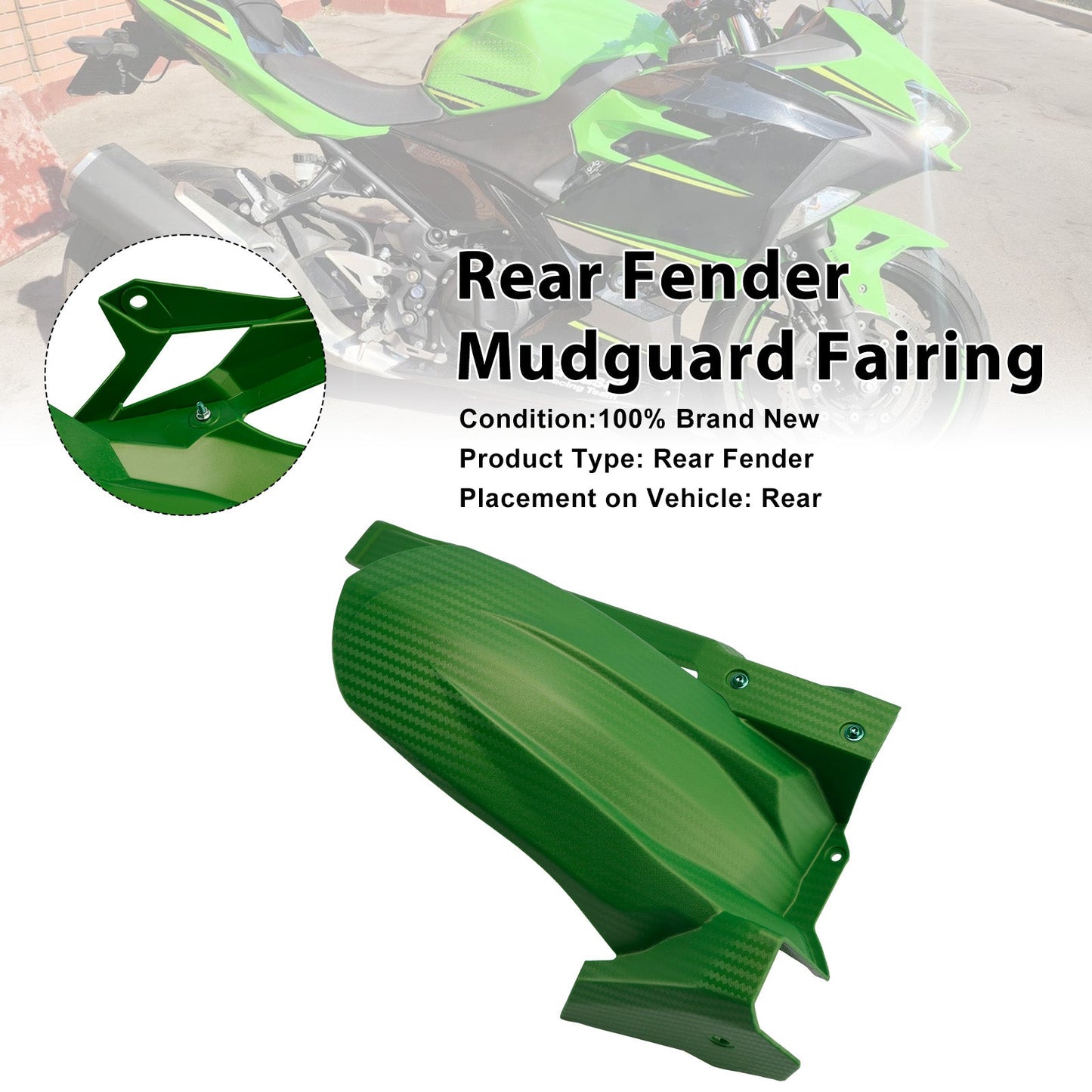 Parafango posteriore per Kawasaki Ninja 400 / Z400 2018-2024
