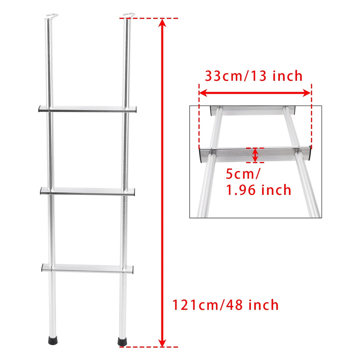 Estensione universale per scala RV in alluminio da 48"" 503L per tutte le scale RV con tubo da 1""