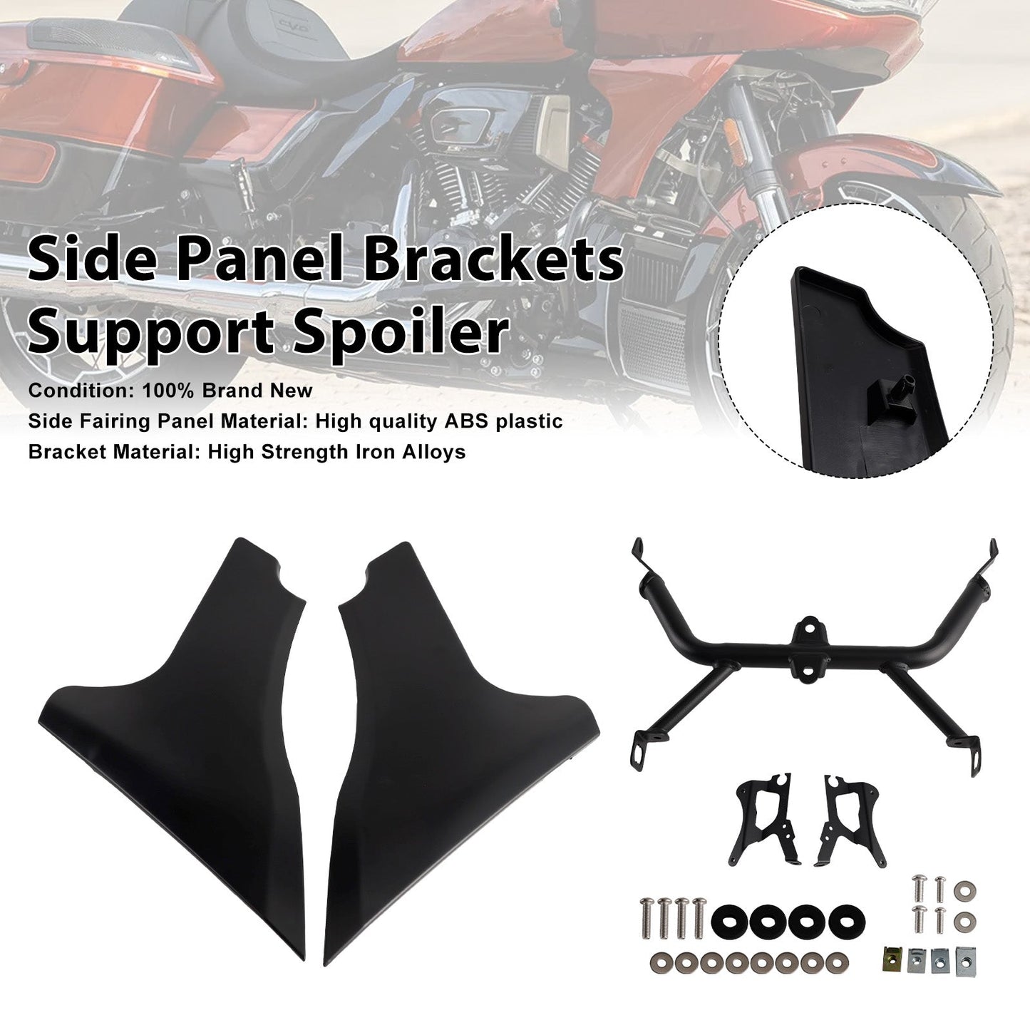 Staffe di supporto per spoiler per pannelli laterali Harley Road Glide CVO ST FLTRXSTSE dal 2024 in poi