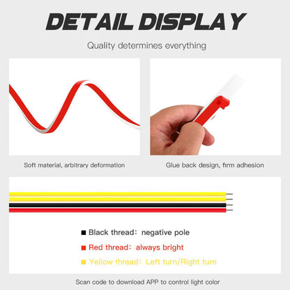 Striscia di luci diurne a LED per cofano auto con avvio dinamico flessibile della scansione