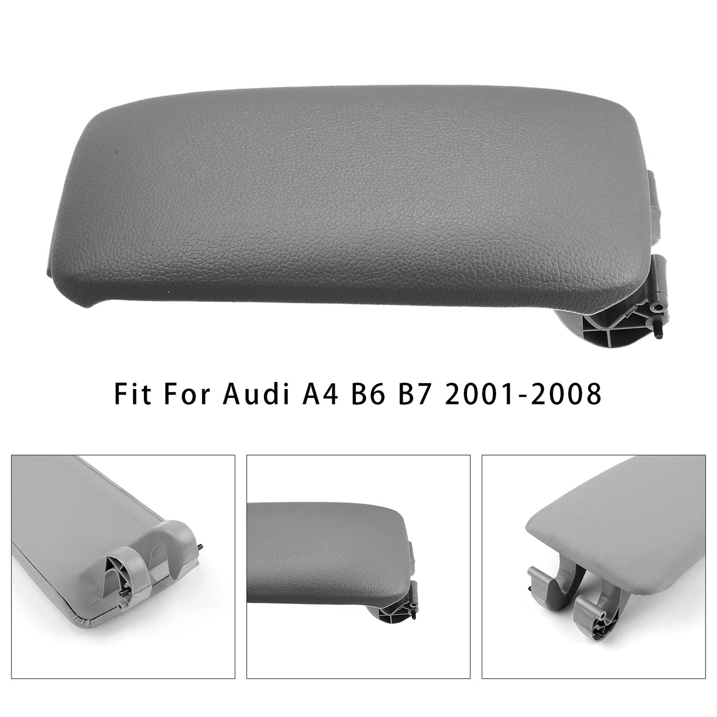 Coperchio della console centrale del bracciolo in pelle grigia Audi A4 B6 B7 2001-2008 8E0864245E