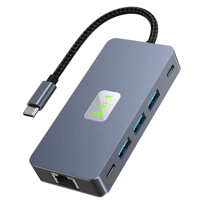 9 in 1 TYPE-C a RJ45 (Gigabit) + USB 3.0*3 + HDMI + dati USB-CS + PD100W + SD/TF per iPad Pro
