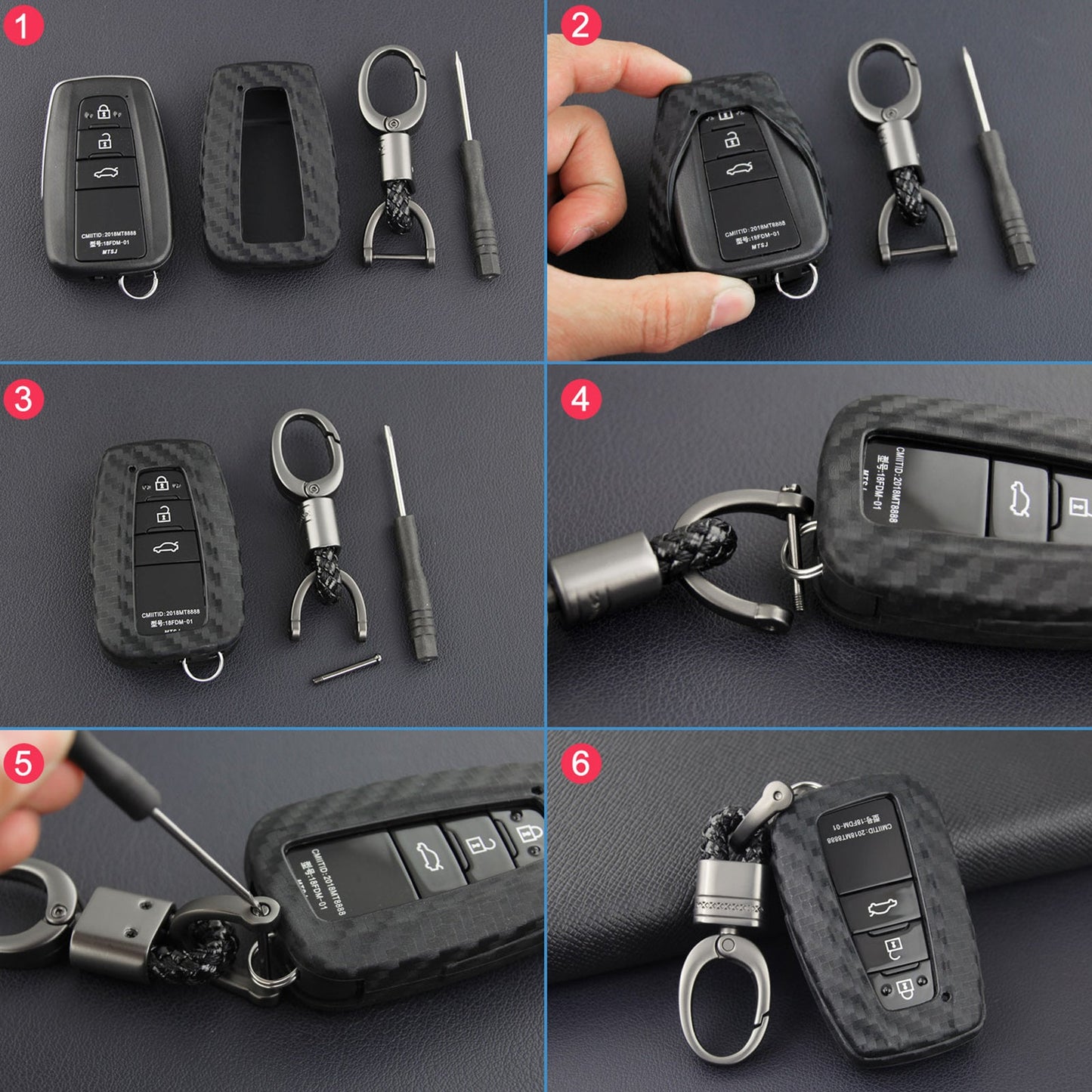 Custodia in similpelle e silicone per chiave auto con fibbia per Toyota Camry