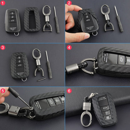 Custodia in similpelle e silicone per chiave auto con fibbia per Toyota Camry