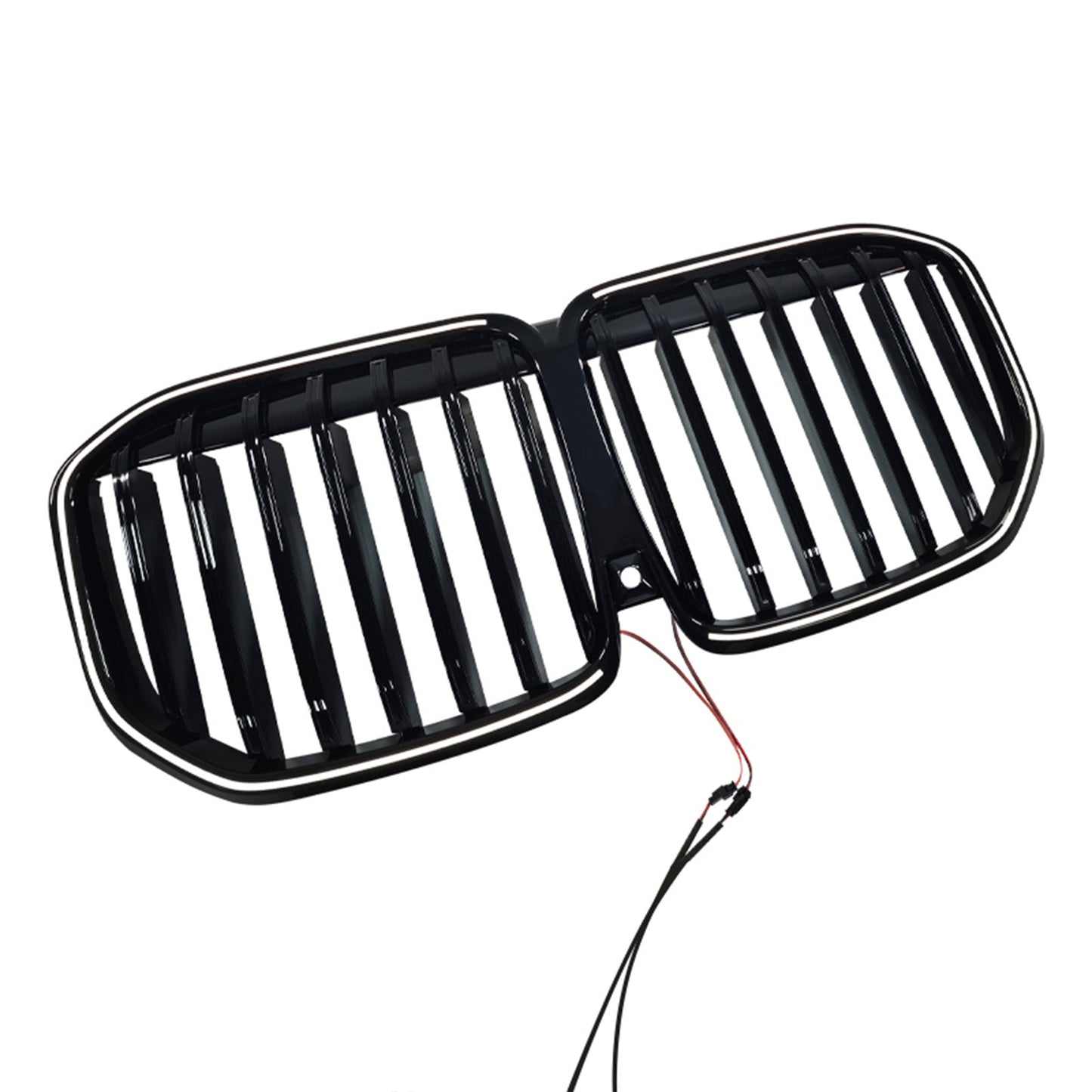 Griglia paraurti anteriore a linea singola nera con LED per BMW X7 G07 2023-2026